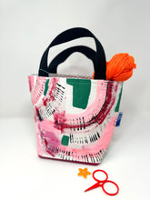Load image into Gallery viewer, Small Tote - Pink and green abstract print
