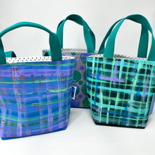 Load image into Gallery viewer, Small Tote - Painted check pattern
