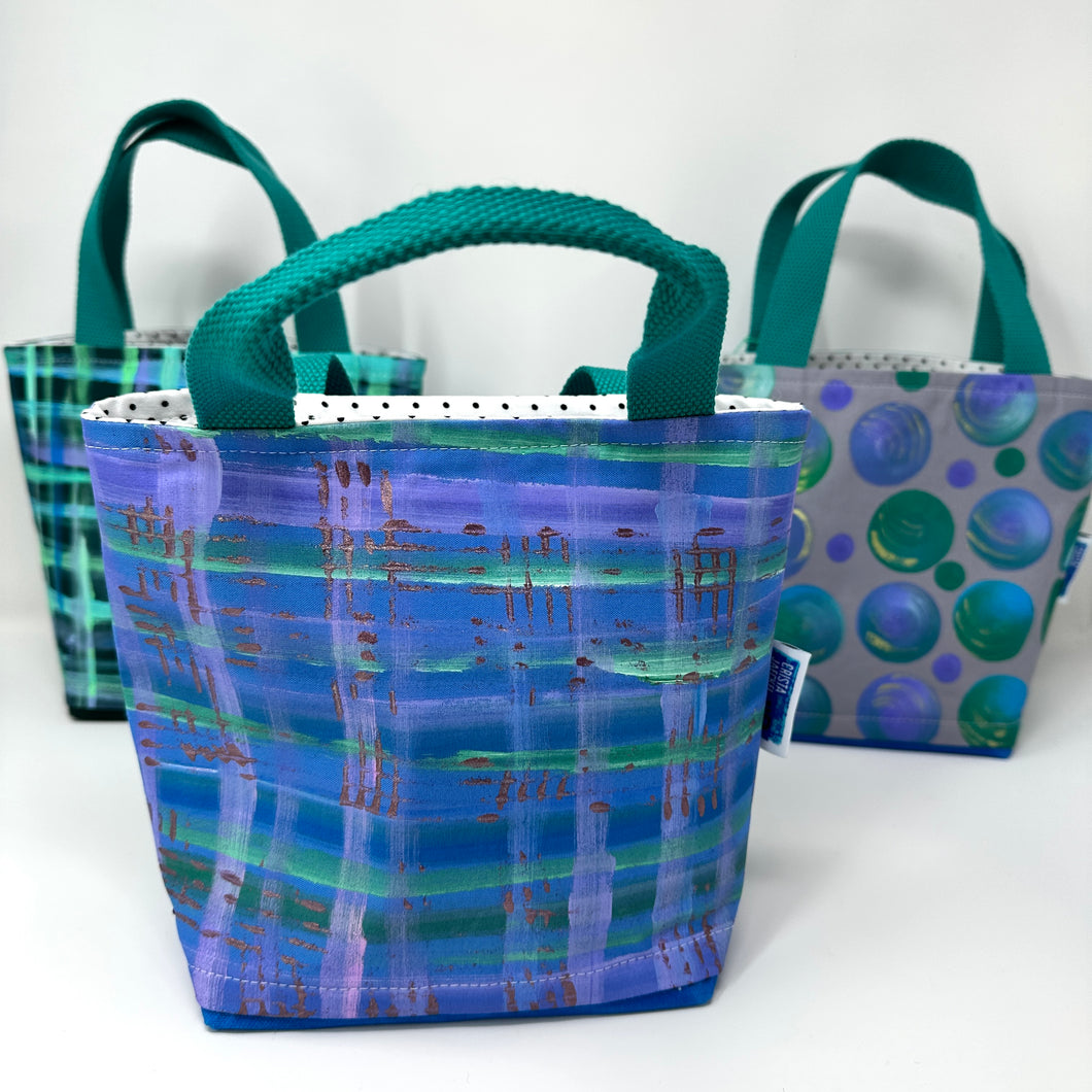 Small Tote - Painted check pattern