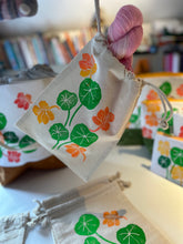Load image into Gallery viewer, Small canvas drawstring bags, Nasturtiums
