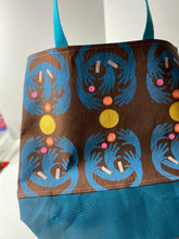 Load image into Gallery viewer, XL Tote for knitters - Big blue hands
